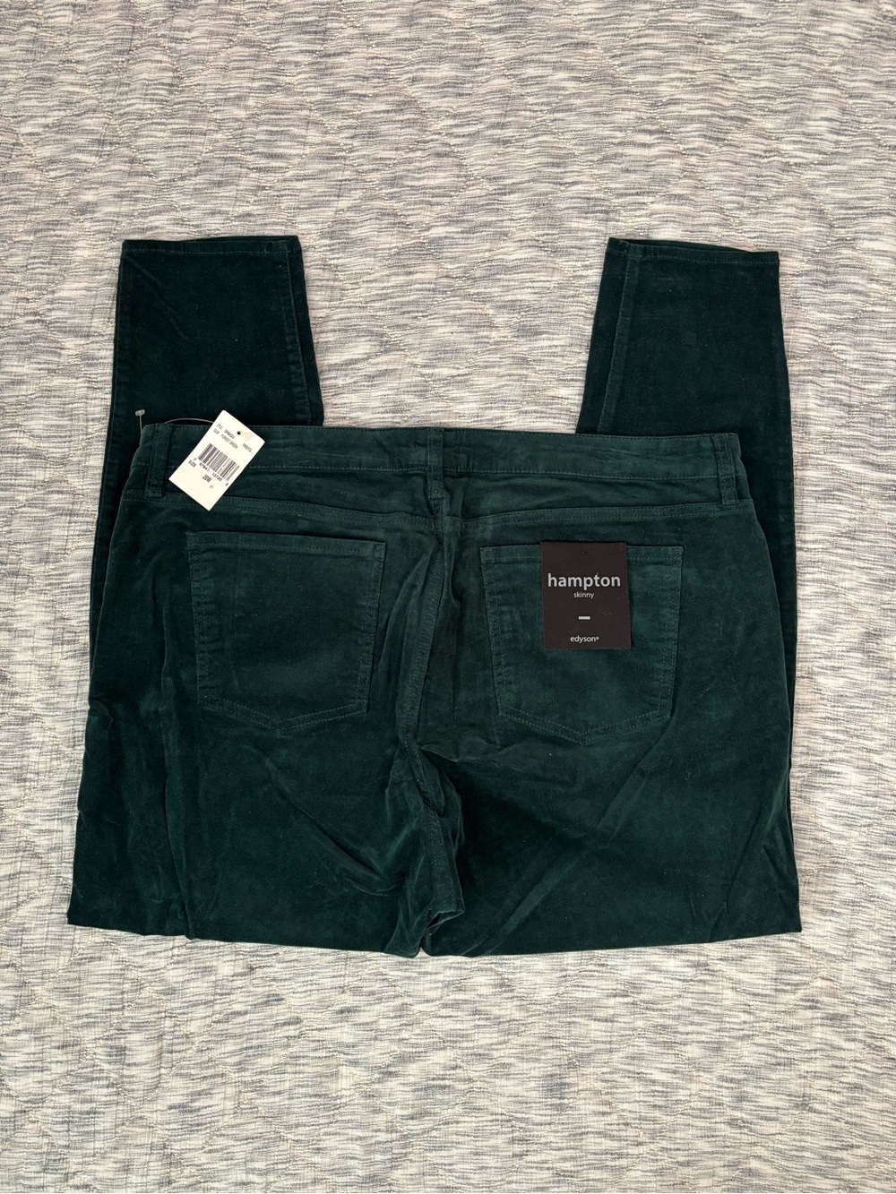 Edyson Hampton Skinny Corduroy Jeans In Forest Green Sz 20W NWT - - Picture 2 of 8